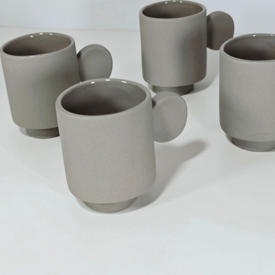 Image 1 of Lot de 4 tasses à expresso Valerie Objects Inner Circle par Maarten Baas - Gris clair