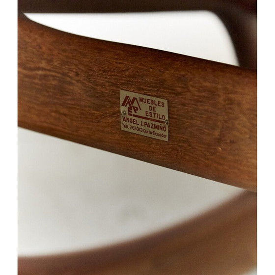 Image 1 of Fauteuil à bascule en cuir vintage par Angel Pazmino pour Muebles de Estilo