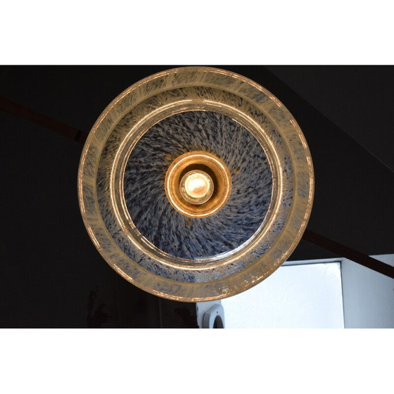 Image 1 of Lampe suspendue vintage en verre et laiton par Kamenicky Senov, Tchécoslovaquie 1960