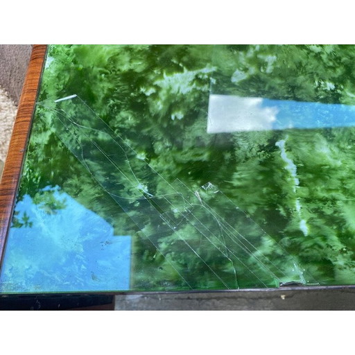 Buffet italien vintage en bois de rose et verre, 1960