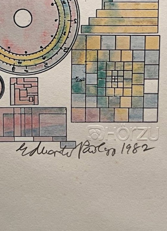 Image 1 of Eduardo Paolozzi, Where Reality Lies, sérigraphie de 1982, signée et numérotée à la main.