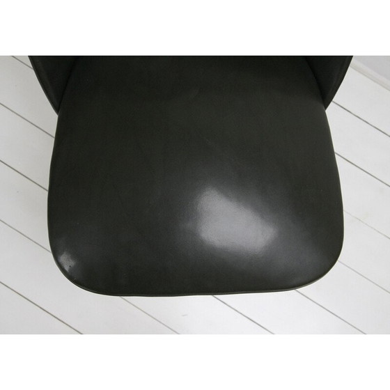 Image 1 of Ensemble de 2 fauteuils noirs vintage, Italie, années 1960