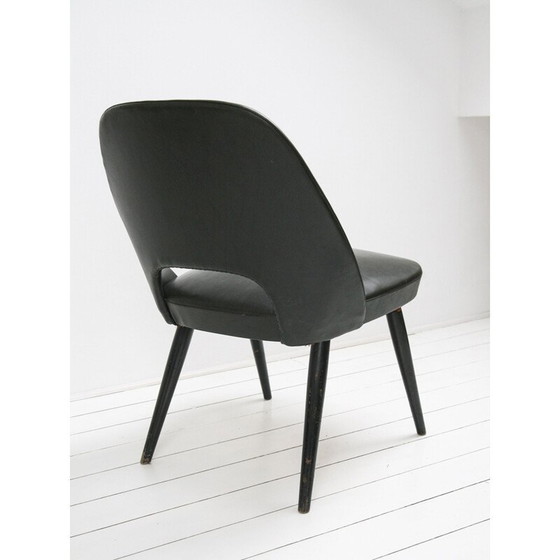 Image 1 of Ensemble de 2 fauteuils noirs vintage, Italie, années 1960