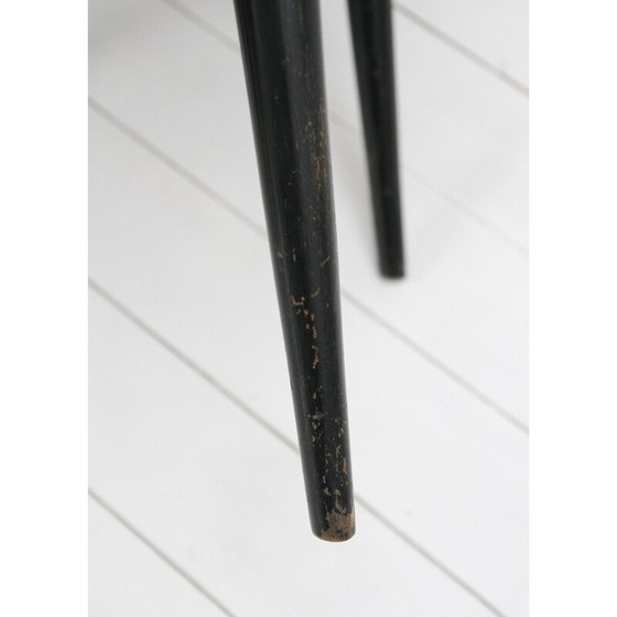 Image 1 of Ensemble de 2 fauteuils noirs vintage, Italie, années 1960