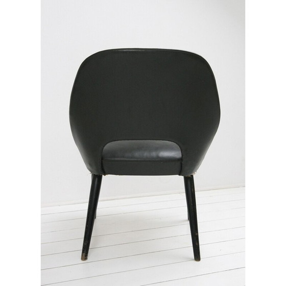 Image 1 of Ensemble de 2 fauteuils noirs vintage, Italie, années 1960