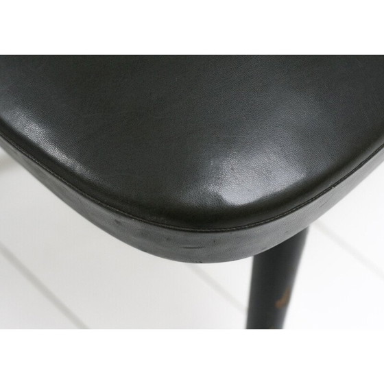 Image 1 of Ensemble de 2 fauteuils noirs vintage, Italie, années 1960