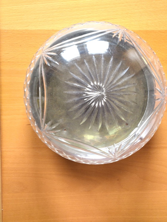 Image 1 of Plafonnier ancien en verre taillé