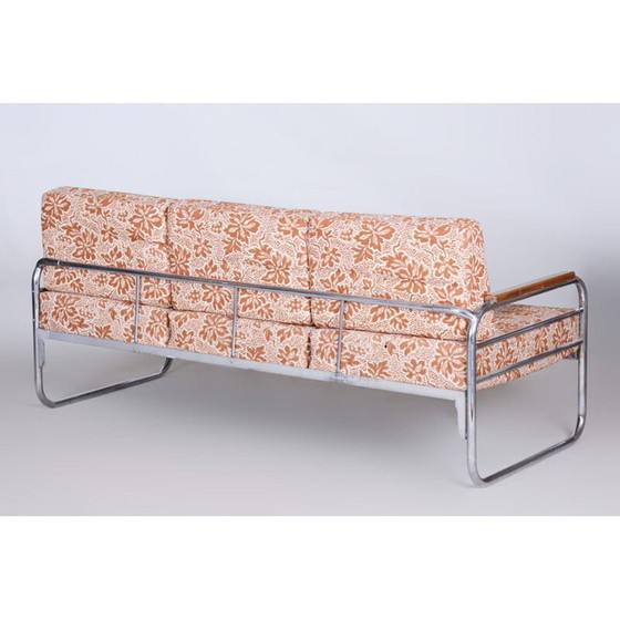 Image 1 of Canapé vintage Vichr a Spol en hêtre et chrome, Tchécoslovaquie années 1930