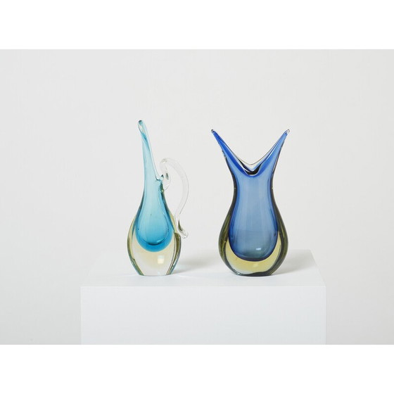 Image 1 of Paire de vases Sommerso en verre de Murano, 1970