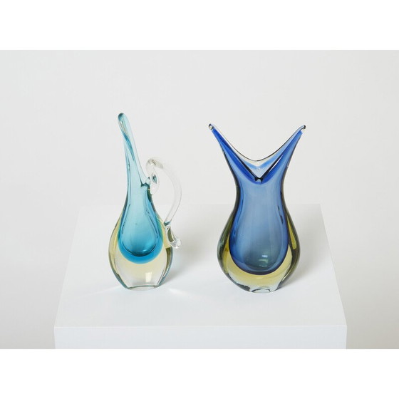 Image 1 of Paire de vases Sommerso en verre de Murano, 1970