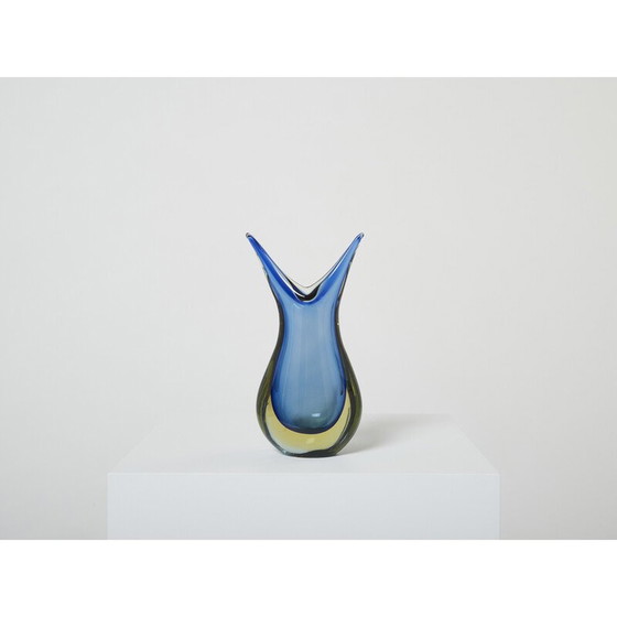 Image 1 of Paire de vases Sommerso en verre de Murano, 1970