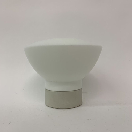 Image 1 of Plafonnier vintage avec support en céramique et abat-jour en verre par Ifo, Suède 1970