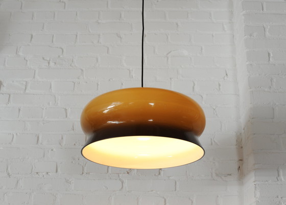 Image 1 of Lampe pendante vintage en plexiglas marron des années 70