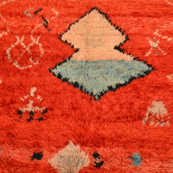 Image 1 of Tapis vintage beni ouarain orange-rouge, 1980