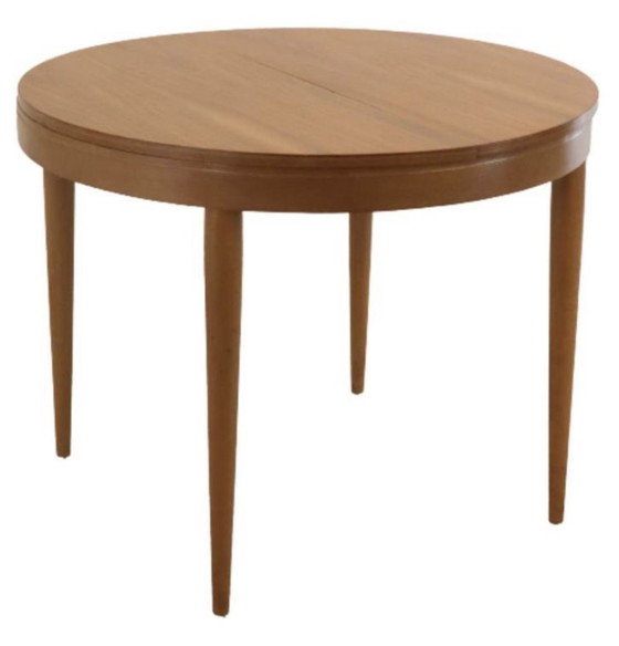 Image 1 of Table ronde pliante vintage 96 cm de diamètre