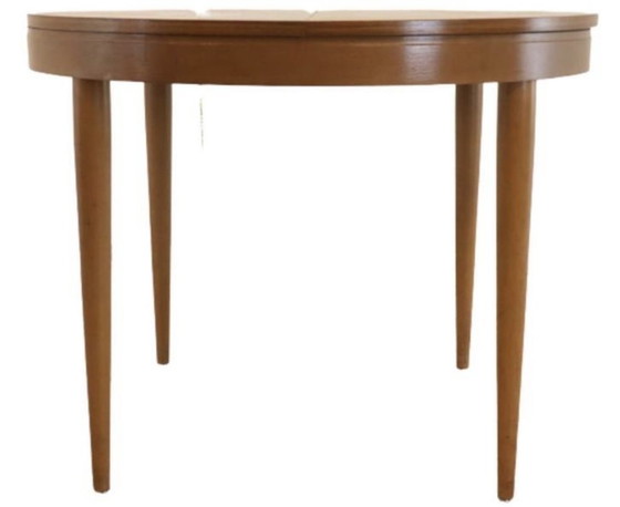 Image 1 of Table ronde pliante vintage 96 cm de diamètre