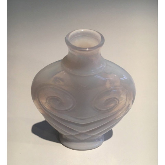 Image 1 of Vase hibou vintage en verre opale blanc, 1970