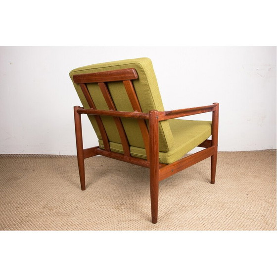 Image 1 of Paire de fauteuils vintage en teck et tissu par Børge Jensen et Sønner pour Bernstorffsminde Møbelfabrik A/S, Danemark 1960