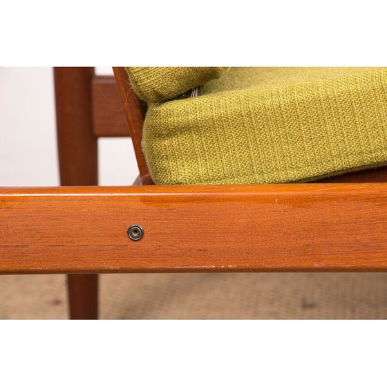 Image 1 of Paire de fauteuils vintage en teck et tissu par Børge Jensen et Sønner pour Bernstorffsminde Møbelfabrik A/S, Danemark 1960