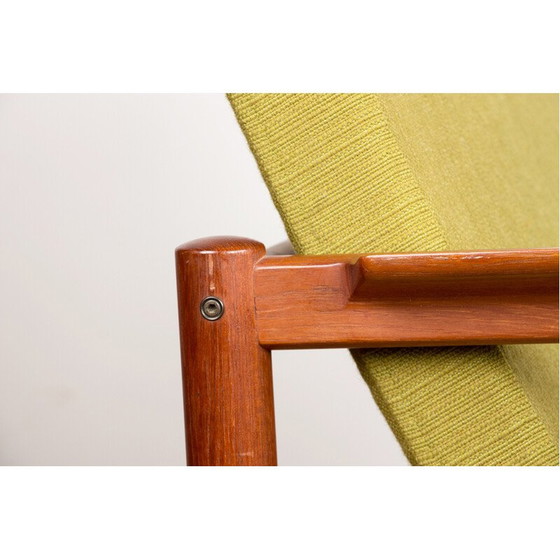 Image 1 of Paire de fauteuils vintage en teck et tissu par Børge Jensen et Sønner pour Bernstorffsminde Møbelfabrik A/S, Danemark 1960