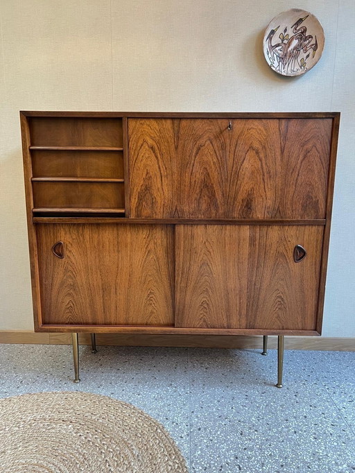 Buffet haut design danois avec secrétaire en bois de rose