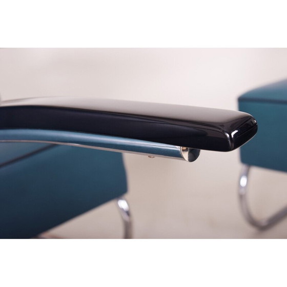 Image 1 of Fauteuil bleu vintage par Mucke Melder, Tchécoslovaquie années 1930