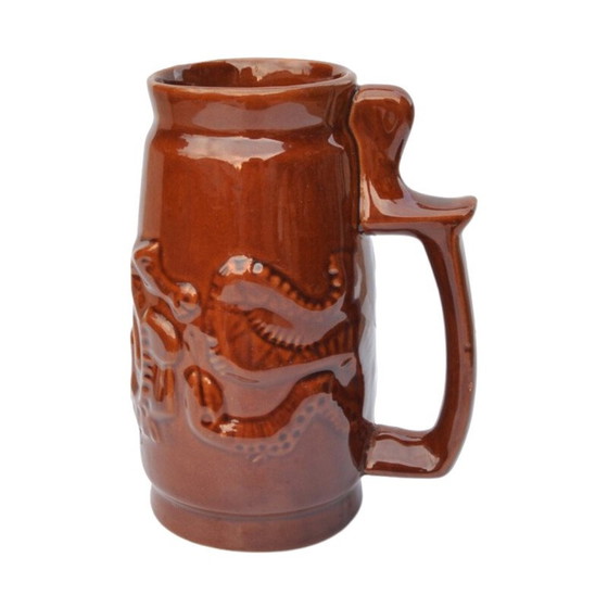 Image 1 of Tasse vintage en céramique brune de Spila, Pologne 1970