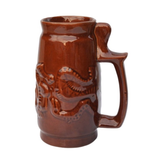 Image 1 of Tasse vintage en céramique brune de Spila, Pologne 1970