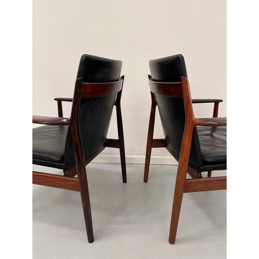 Paire de fauteuils vintage en bois de rose par Arne Vodder pour Sibast, Danemark 1950