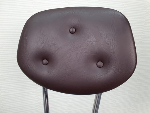Seuderop Vintage Office Chair/Turnable Chair. Skai marron.
