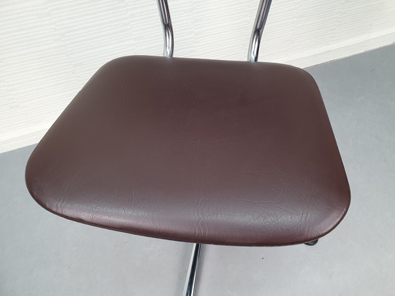 Image 1 of Seuderop Vintage Office Chair/Turnable Chair. Skai marron.