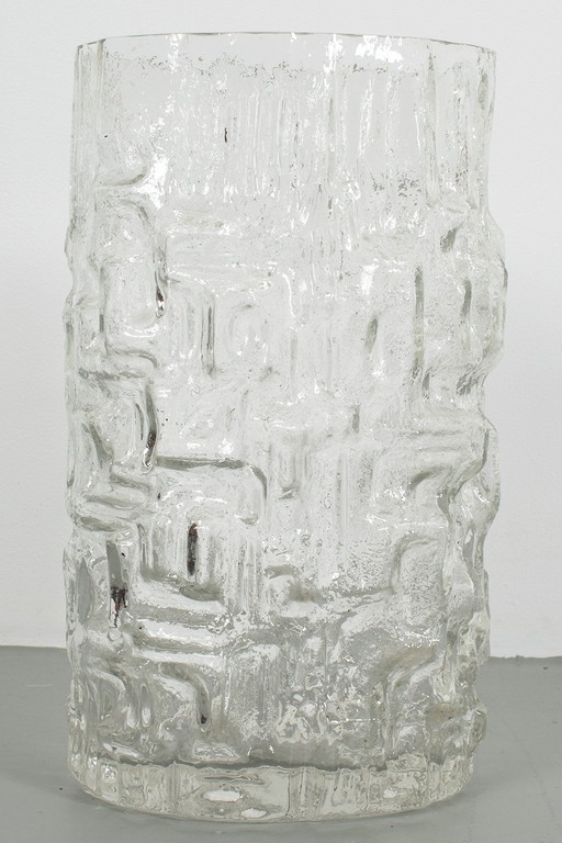 Vase de sol vintage en verre clair