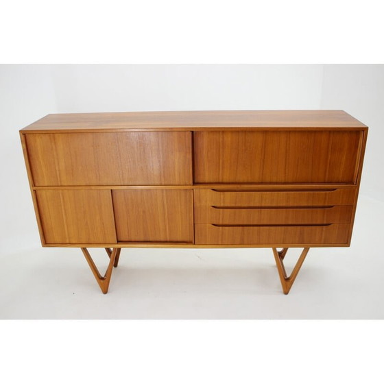 Image 1 of Buffet haut vintage en teck par Kurt Ostervig, Danemark années 1960