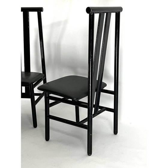 Image 1 of Ensemble de 4 chaises de salle à manger Zea vintage par Annig Sarian pour T70, Italie 1980