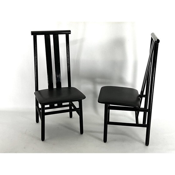 Image 1 of Ensemble de 4 chaises de salle à manger Zea vintage par Annig Sarian pour T70, Italie 1980