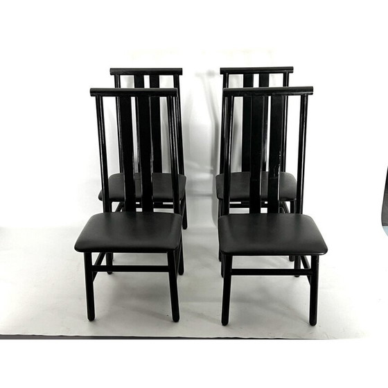 Image 1 of Ensemble de 4 chaises de salle à manger Zea vintage par Annig Sarian pour T70, Italie 1980