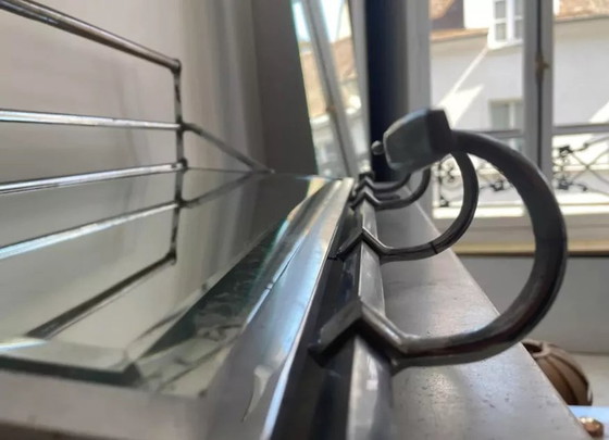 Image 1 of Porte Manteau Vintage, Miroir Biseauté Et Chrome, Art Déco