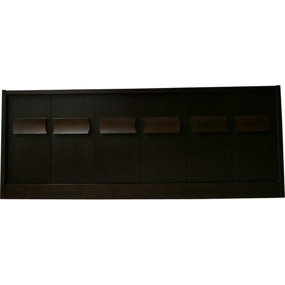 Image 1 of Crédence vintage brutaliste en bois plaqué et teinté, Belgique 1970