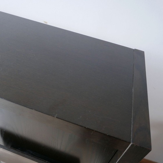 Image 1 of Crédence vintage brutaliste en bois plaqué et teinté, Belgique 1970