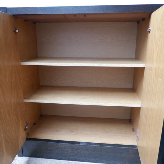 Image 1 of Crédence vintage brutaliste en bois plaqué et teinté, Belgique 1970