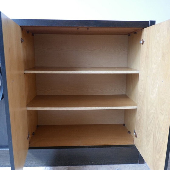 Image 1 of Crédence vintage brutaliste en bois plaqué et teinté, Belgique 1970