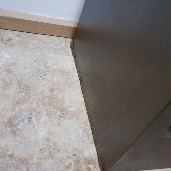 Image 1 of Crédence vintage brutaliste en bois plaqué et teinté, Belgique 1970