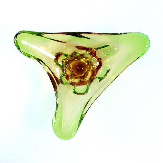 Image 1 of Bol en verre vintage par Frantisek Zemek pour Mstisov, Tchécoslovaquie 1960