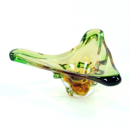 Bol en verre vintage par Frantisek Zemek pour Mstisov, Tchécoslovaquie 1960