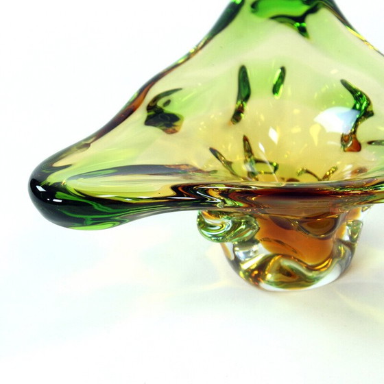 Image 1 of Bol en verre vintage par Frantisek Zemek pour Mstisov, Tchécoslovaquie 1960