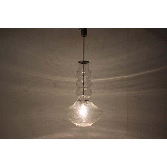 Image 1 of Paire de cintres en verre vintage faits à la main, Tchécoslovaquie 1960