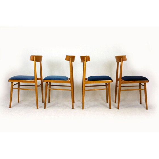 Image 1 of Ensemble de 4 chaises de salle à manger en frêne de TON, années 1960