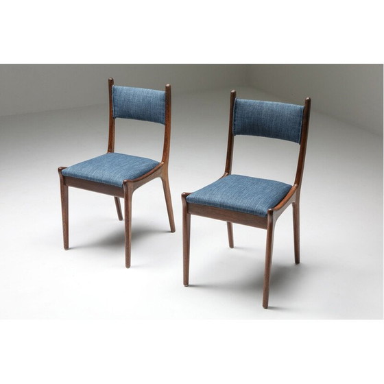 Image 1 of Ensemble de 8 chaises colorées vintage, Belgique 1950