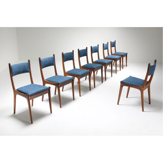 Image 1 of Ensemble de 8 chaises colorées vintage, Belgique 1950