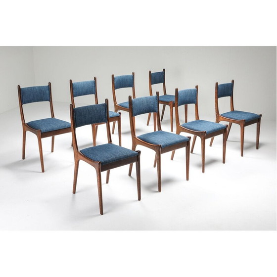 Image 1 of Ensemble de 8 chaises colorées vintage, Belgique 1950